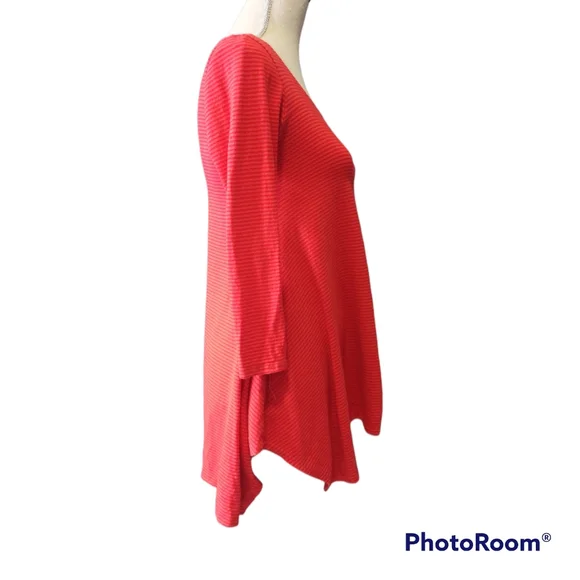 Advika Red Striped Trapeze Tunic Small - Picture 3 of 7